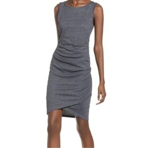 Leith Gray Sleeveless ruched Dress